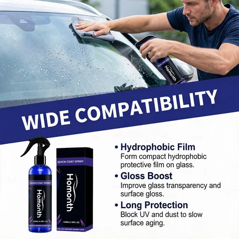 Spray de Revestimiento para Vidrio de Coche Antilluvia y Polvo Visión Clara Revestimiento Protector de Parabrisas Limpiador Líquido