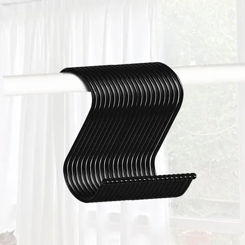 Black Metal S Hooks Heavy Duty S Shaped Hangers For Closet Kitchen Storage Hanging Utility Hooks