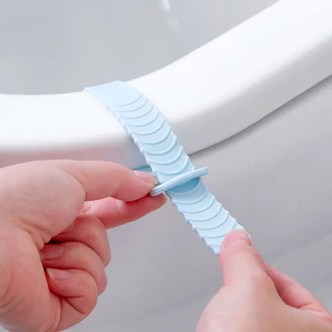 Levantador de Tapa de Inodoro de Silicona Portátil Levantador de Cubierta Antisuave Asa de Asiento de Inodoro Sanitaria Accesorios de Baño