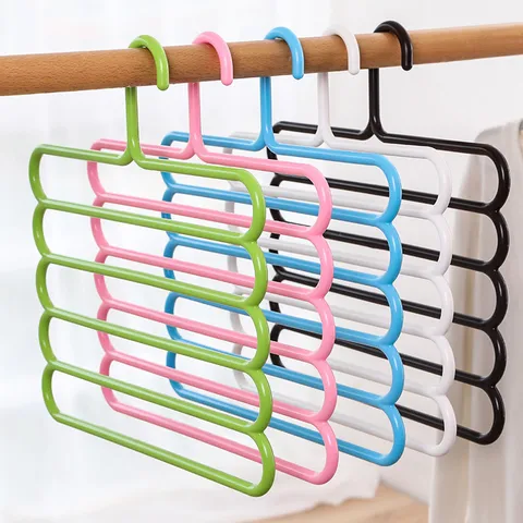 Gruccia per Pantaloni in Plastica Multistrato Organizer per Armadio Salvaspazio per Pantaloni Sciarpe Cravatte Scaffale di Stoccaggio