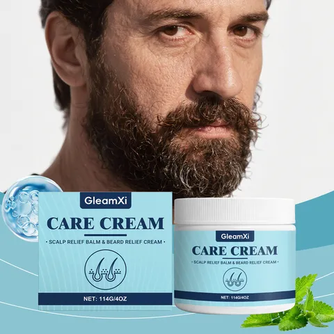 Mens Beard And Scalp Care Cream Refreshing Nourishing Hair Styling Grooming Balm Moisturizing Scalp Relief Cream