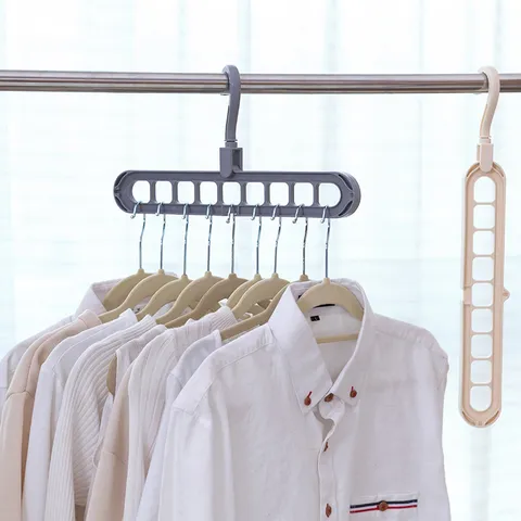 Multifunctionele Negen-Gats Kledinghanger Kunststof Opvouwbaar Draaibare Kledingkast Organizer Ruimtebesparende Magic Hanger Voor Jas Shirt