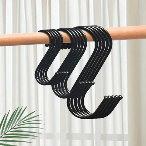 Black Metal S Hooks Heavy Duty S Shaped Hangers For Closet Kitchen Storage Hanging Utility Hooks