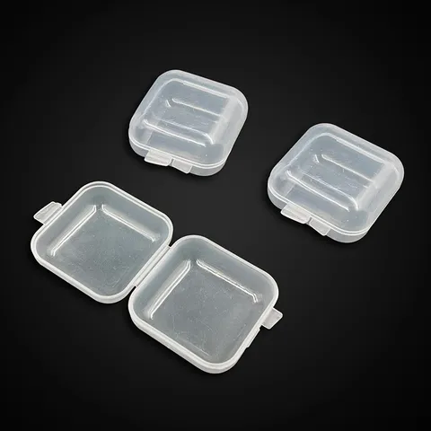 Transparent Plastic Small Storage Box Portable Mini Jewelry Earplugs Organizer Box Pill Case Clear Container