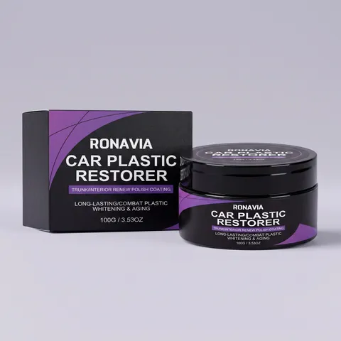 Car Plastic Restorer Paste Interior Dashboard Leather Renew Polish Coating With Cleaning Sponge Car Care Detailing Supply