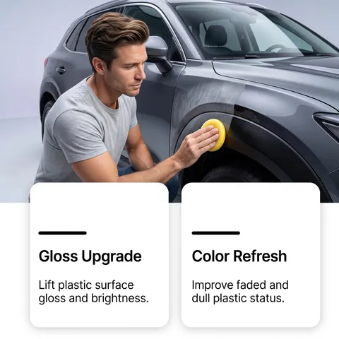 Car Plastic Restorer Paste Interior Dashboard Leather Renew Polish Coating With Cleaning Sponge Car Care Detailing Supply