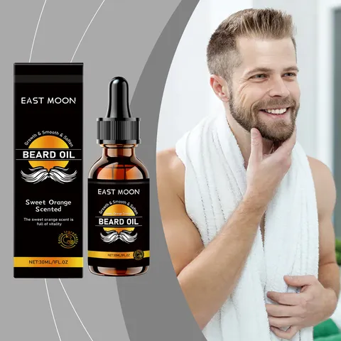 Men Beard Care Oil Sweet Orange Scented Moisturizing Smoothing Daily Grooming Beard Treatment Essential Oil
