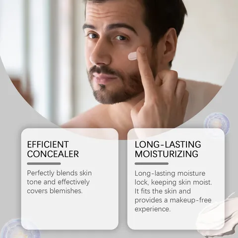 Men Concealer Moisturizing Cream Face Brightening Foundation Long Lasting Hydrating BB Cream For Men Makeup