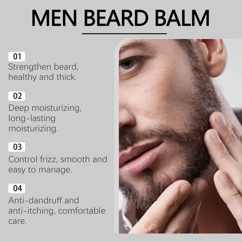 Men Beard Balm Organic Natural Styling Grooming Wax Conditioning Moisturizing Beard Butter For Men Hair Care
