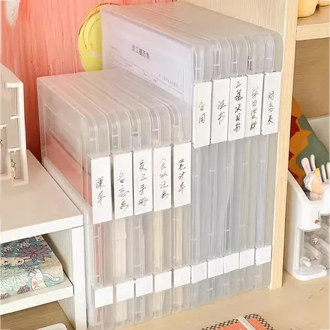Scatola Portaoggetti per File A4 in Plastica Trasparente Organizer per Documenti da Scrivania Scatola per Contratti