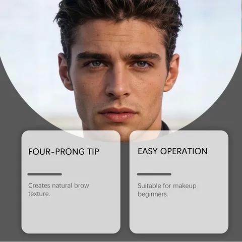 Men's Beard Filling Pen Kit Waterproof Mustache Pencil With Brush Natural Look Eyebrow Grooming Tool Set