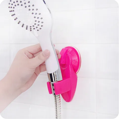 Punch-Free Suction Cup Shower Head Holder Adjustable Wall Mounted Shower Bracket Plastic Bathroom Shower Head Base