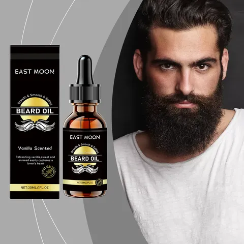 Men Beard Care Essential Oil Vanilla Scented Nourishing Moisturizing Smoothing Beard Treatment Oil For Daily Grooming