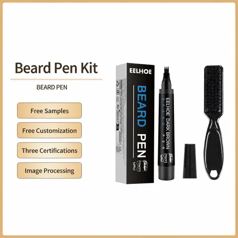 Männer Bart Füllstift Kit Wasserdicht Schweißfest Bart Stift Verstäcker Mit Bürste Natürliche Pflege Styling Werkzeug