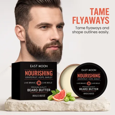 Men Beard Care Balm Moisturizing Nourishing Styling Beard Grooming Cream For Daily Beard Maintenance and Smoothing