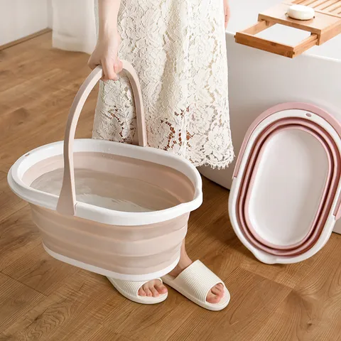 Gran Cubo de Fregona Plegable Portátil Ahorro de Espacio Cubo de Almacenamiento de Agua de Coche Limpieza Cubo Lavabo Plegable de Plástico