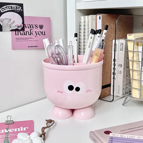 Süßer Desktop Stiftemalter Multifunktion Großraum Kunststoff Stift Organizer Aufbewahrungsbox Für Büro Schule Studenten