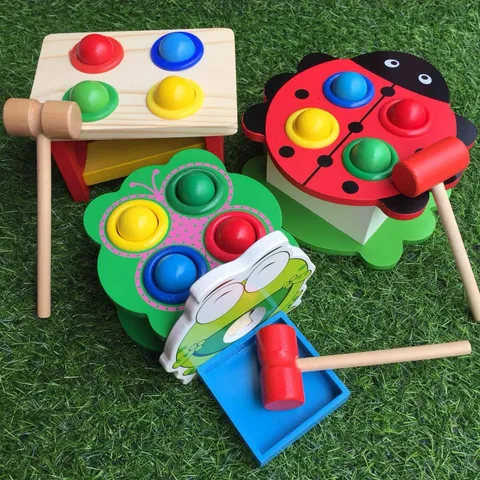 Hölzernes Tier Klopfball Tisch Spielzeug Kinder Frühe Bildung Hand-Auge-Koordination Passendes Spielzeug