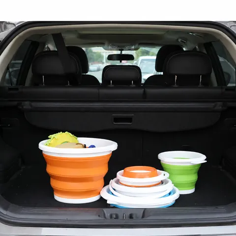 Cubo de Silicona Plegable Contenedor de Agua Retráctil Portátil Para Lavado de Autos Pesca Viajes al Aire Libre Almacenamiento Doméstico