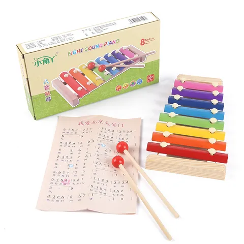 Children Wooden 8 Tone Xylophone Infant Early Education Orff Musical Enlightenment Toy Hand Knock Piano