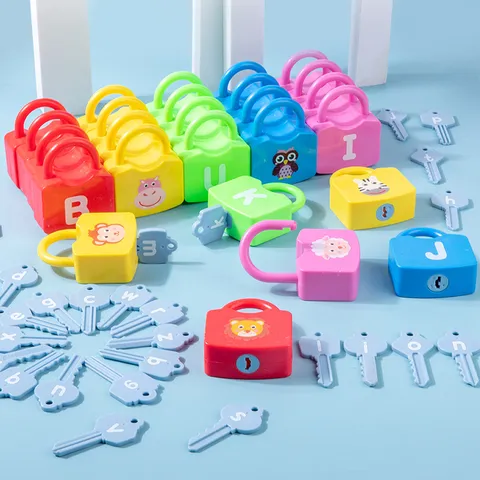 Wooden Montessori Early Education Lock Matching Toy Toddler Math Enlightenment Teaching Aids Kids Educational Toy