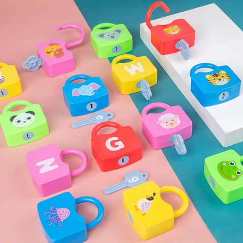 Wooden Montessori Early Education Lock Matching Toy Toddler Math Enlightenment Teaching Aids Kids Educational Toy