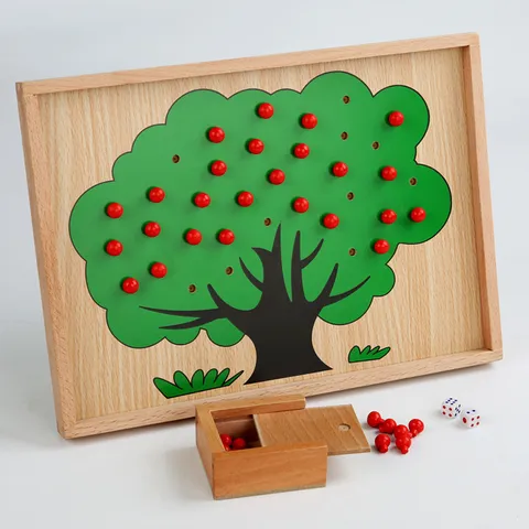 Montessori Holz Apfel Zählen Spielzeug Pädagogische Früherziehung Mathe Puzzle Brett Kinder Kleinkind Gehirnentwicklung Spiel Geschenk
