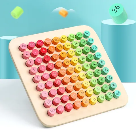 Kids Educational Wooden Multiplication Table Board Math Learning Montessori Toy Children Early Education Calculation Toy Gift
