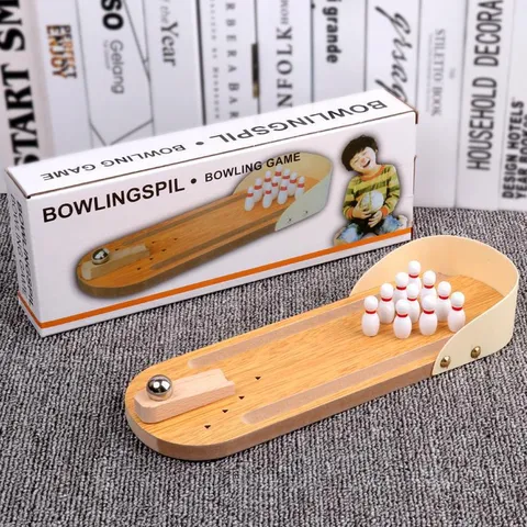 Children Wooden Bowling Toy Set Desktop Parent Child Interactive Game Kids Indoor Sports Educational Toy