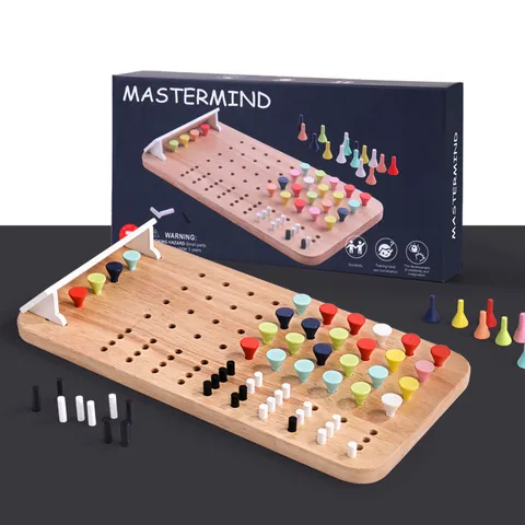 Houten Mastermind Bordspel Educatief Logica Puzzel Speelgoed Ouder Kind Interactief Tafelspel Voor Kinderen