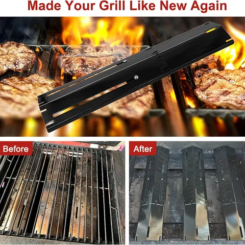 Universal Adjustable Grill Heat Plate Stainless Steel Replacement Burner Cover BBQ Parts Gas Grill Heat Tent Shield