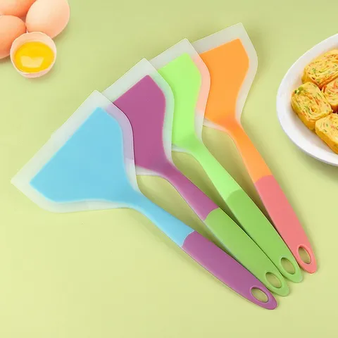 Silicone Spatula For Non Stick Cookware Heat Resistant Flexible Turner Spatula With Hanging Hole Kitchen Cooking Tool