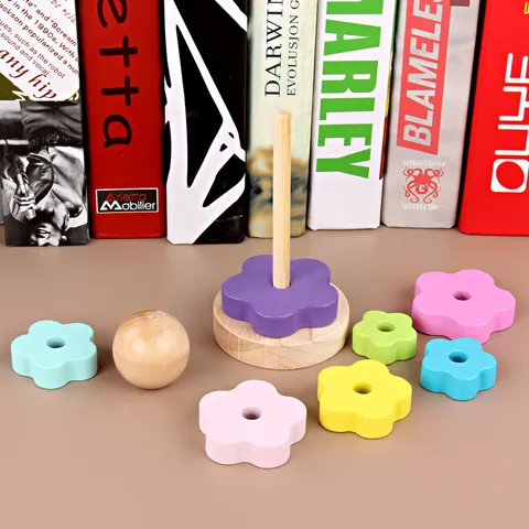 Hölzernes Regenbogen Stapelturm Spielzeug Macaron Farbe Lernspielzeug Hand Auge Koordination Montessori Spielzeug Für Kleinkinder Kinder