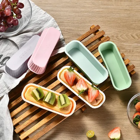Stampo per Torta Lungo in Silicone Teglia per Pane Rettangolare Resistente alle Alte Temperature per Friggitrice ad Aria Forno Cucina