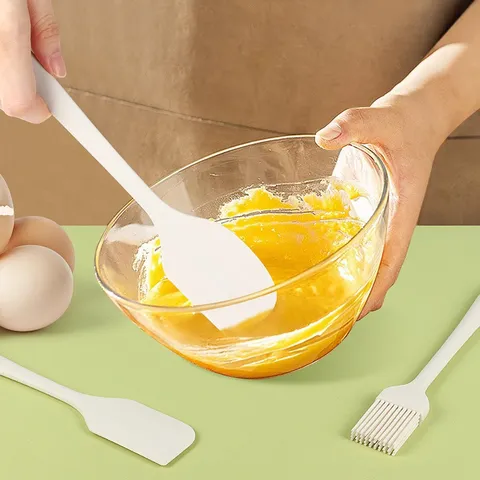 Set di Strumenti da Forno in Silicone Spatola e Pennello per Olio Raschietto da Cucina Resistente al Calore
