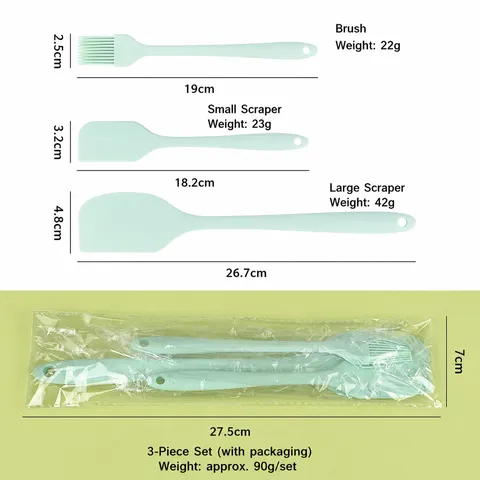 Set di Strumenti da Forno in Silicone Spatola e Pennello per Olio Raschietto da Cucina Resistente al Calore