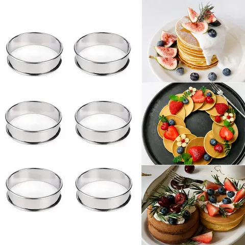 Stainless Steel Tart Ring Round French Pastry Mousse Cake Mold Double Rolled Edge Baking Tool Non-Stick Tart Shell Ring