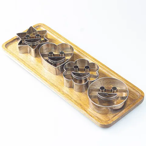 Stainless Steel Smiley Face Cookie Cutter Set Heart Star Flower Biscuit Molds DIY Baking Tools for Kitchen Fondant Cake