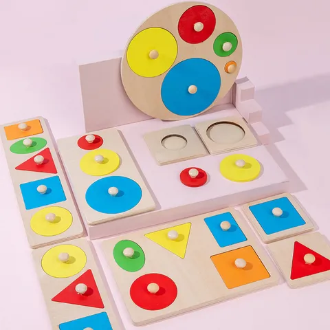 Hölzernes Montessori Geometrische Form Sortieren Puzzle Brett Kleinkind Frühe Bildung Lernspielzeug Kinder Lernspielzeug