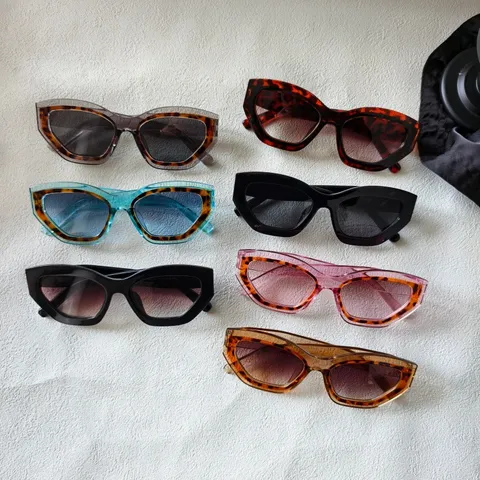 Gafas de Sol Cuadradas de Moda Marco Grueso Estampado de Leopardo Lentes Degradadas Hombre Mujer Retro Streetwear UV400