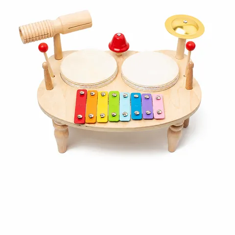 Kids Wooden Orff Musical Percussion Instrument Xylophone Drum Educational Toy Toddler Early Learning Music Rhythm Gift