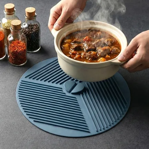 Silicone Pot Lid Cover And Insulation Pad Heat Resistant Multi-functional Kitchen Mat Bowl Cover Anti-scald Trivet