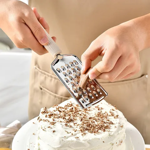 Stainless Steel Cheese Grater Kitchen Lemon Zester Vegetable Slicer Metal Cheese Grater with Handle for Cooking