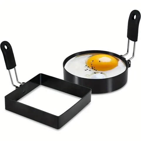 Stainless Steel Non-Stick Fried Egg Mold Ring Foldable Anti-Scald Handle Breakfast Cooking Tool Kitchen Gadget for Home
