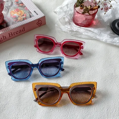 Gafas de Sol Retro Cat Eye Moda Montura Grande Anti Luz Azul Gafas Ópticas Planas Transparentes Gafas de Tendencia