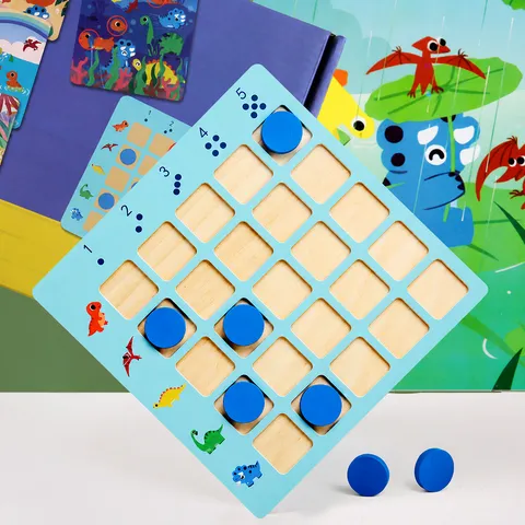Kids Wooden Dinosaur Counting Game Educational Math Montessori Learning Toy Preschool Early Education Puzzle