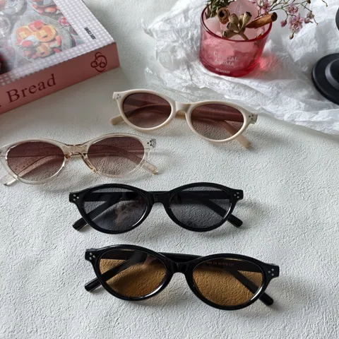 Retro Oval Sonnenbrille Für Damen Herren Mode Y2K Kleiner Rahmen UV400 Niete Vintage Eyewear Für Outdoor Reisen
