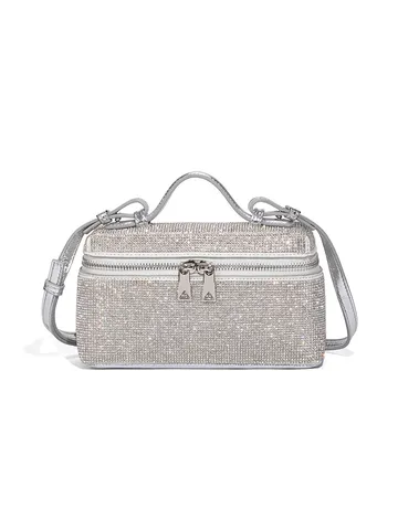 Women Rhinestone Evening Bag Luxury Diamond Box Crossbody Bag Designer Handbag Fashion Shoulder Bag For Wedding Party