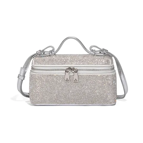 Women Rhinestone Evening Bag Luxury Diamond Box Crossbody Bag Designer Handbag Fashion Shoulder Bag For Wedding Party