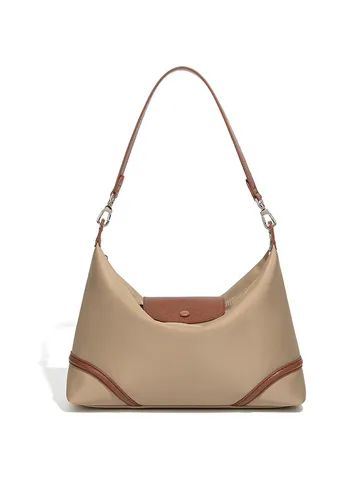 Minimalistische Lässige Nylon Hobo Achseltasche Große Kapazität Leichte Schulter Tote Bag Mit Leder Klappe Knödel Tasche Für Damen